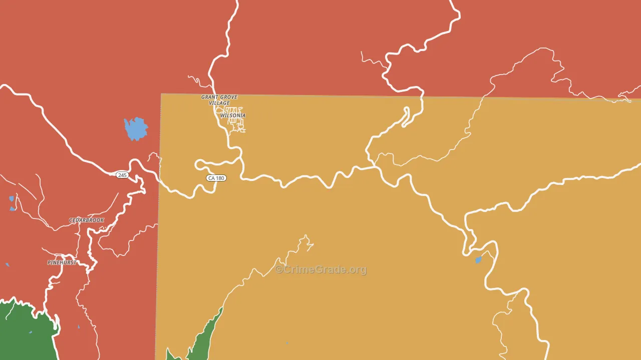 Wilsonia, CA Map of Drug-Related Crime Rates