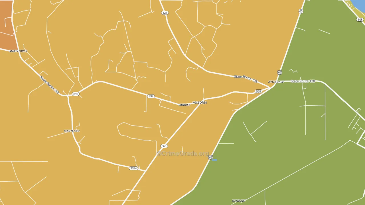 Wilsonia, LA Map of Drug-Related Crime Rates