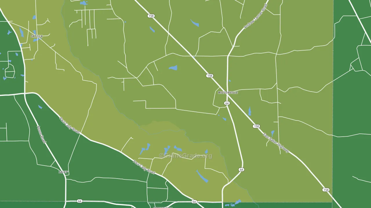 Wilsonville, GA Map of Drug-Related Crime Rates