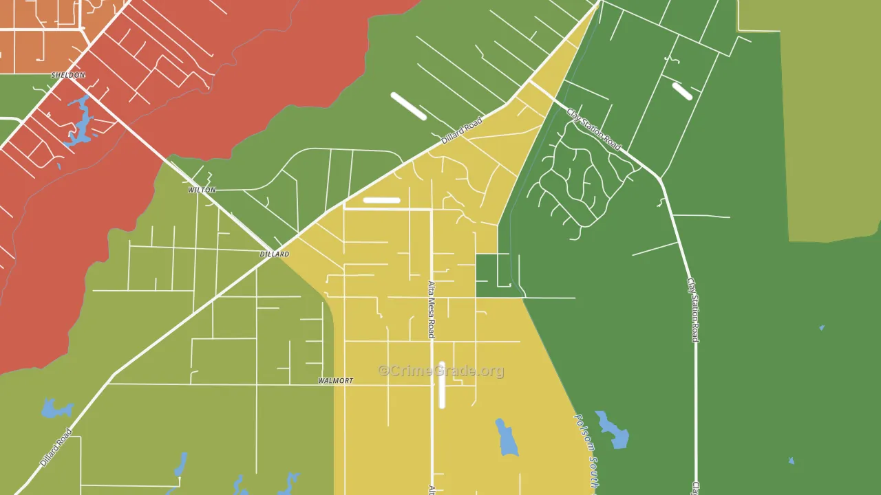 Wilton, CA Map of Drug-Related Crime Rates