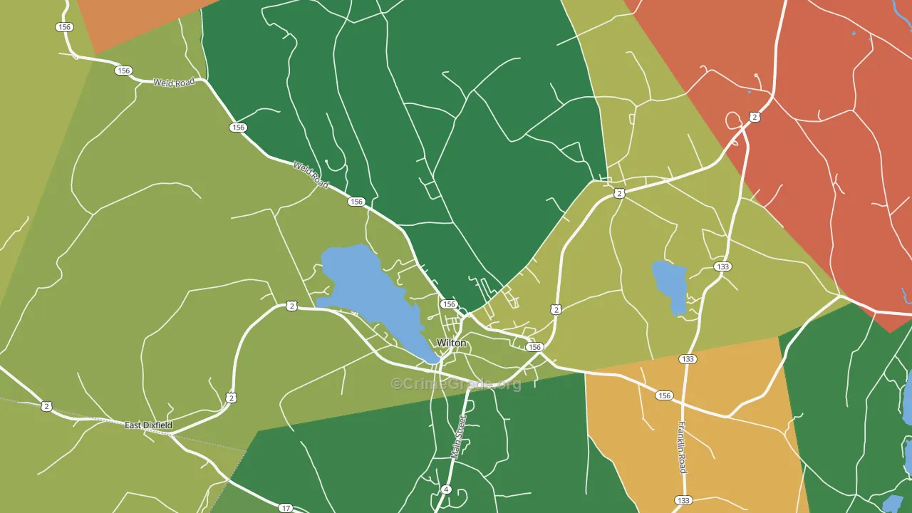 Wilton, ME Map of Drug-Related Crime Rates