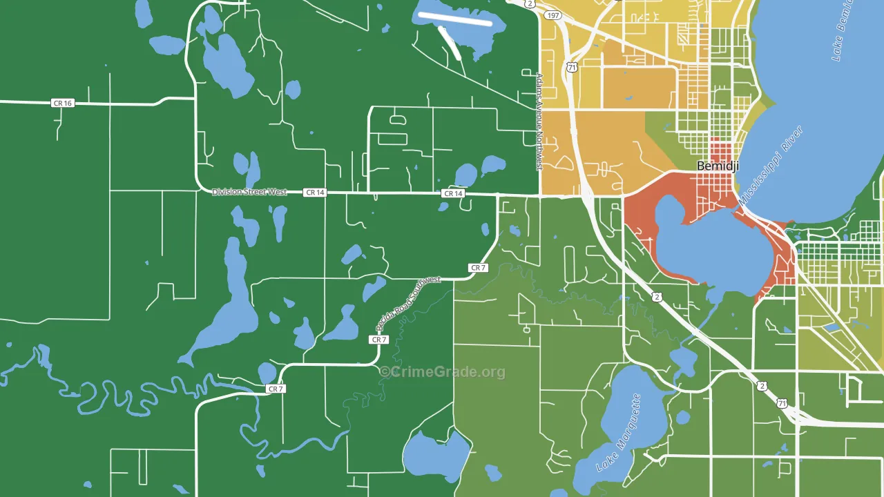 Wilton, MN Map of Drug-Related Crime Rates