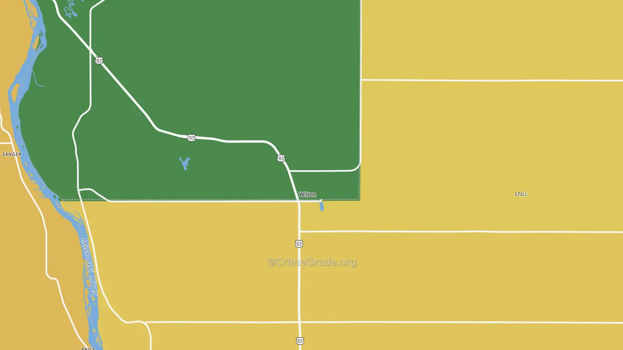 Wilton, ND Map of Drug-Related Crime Rates