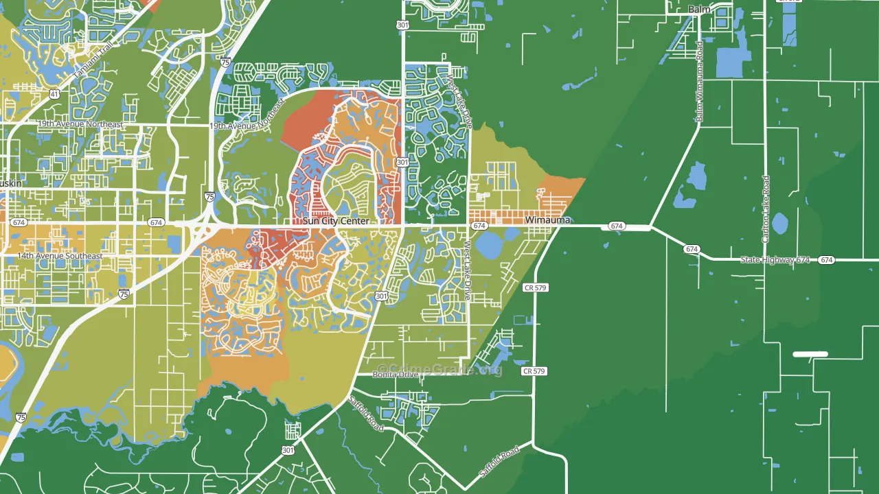 Wimauma, FL Map of Drug-Related Crime Rates