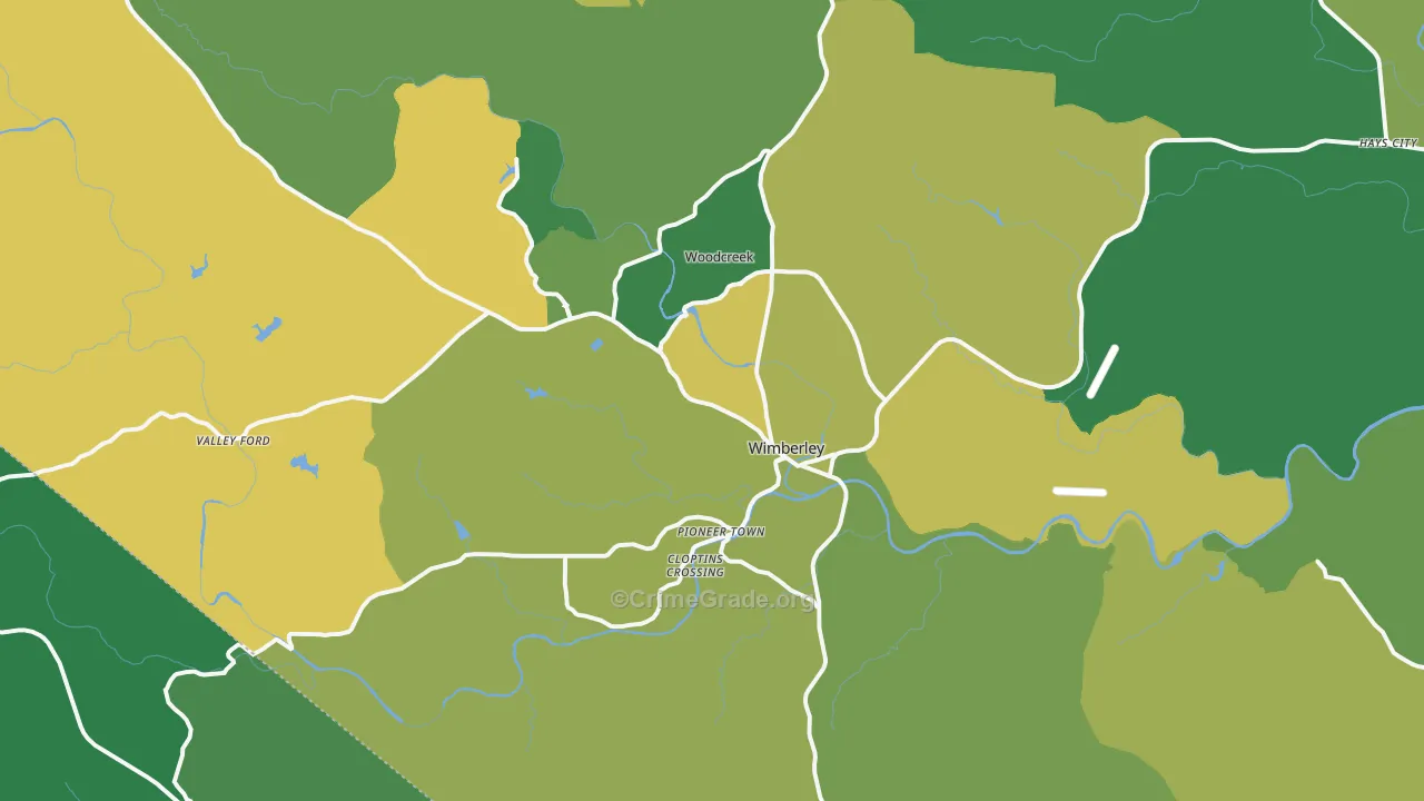 Wimberley, TX Map of Drug-Related Crime Rates