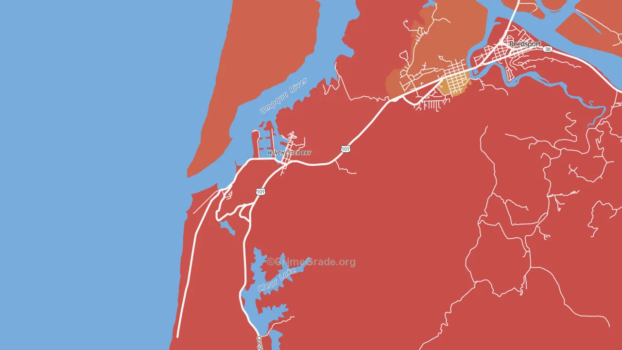 Winchester Bay, OR Map of Drug-Related Crime Rates