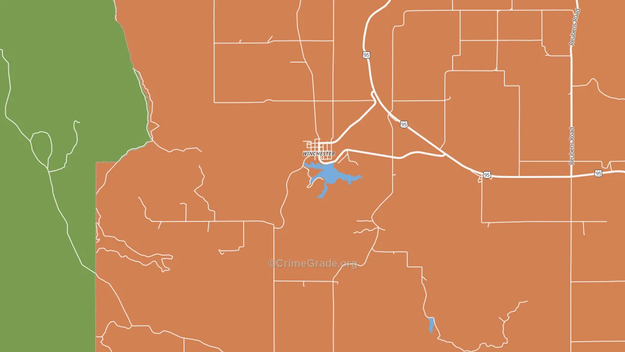 Winchester, ID Map of Drug-Related Crime Rates