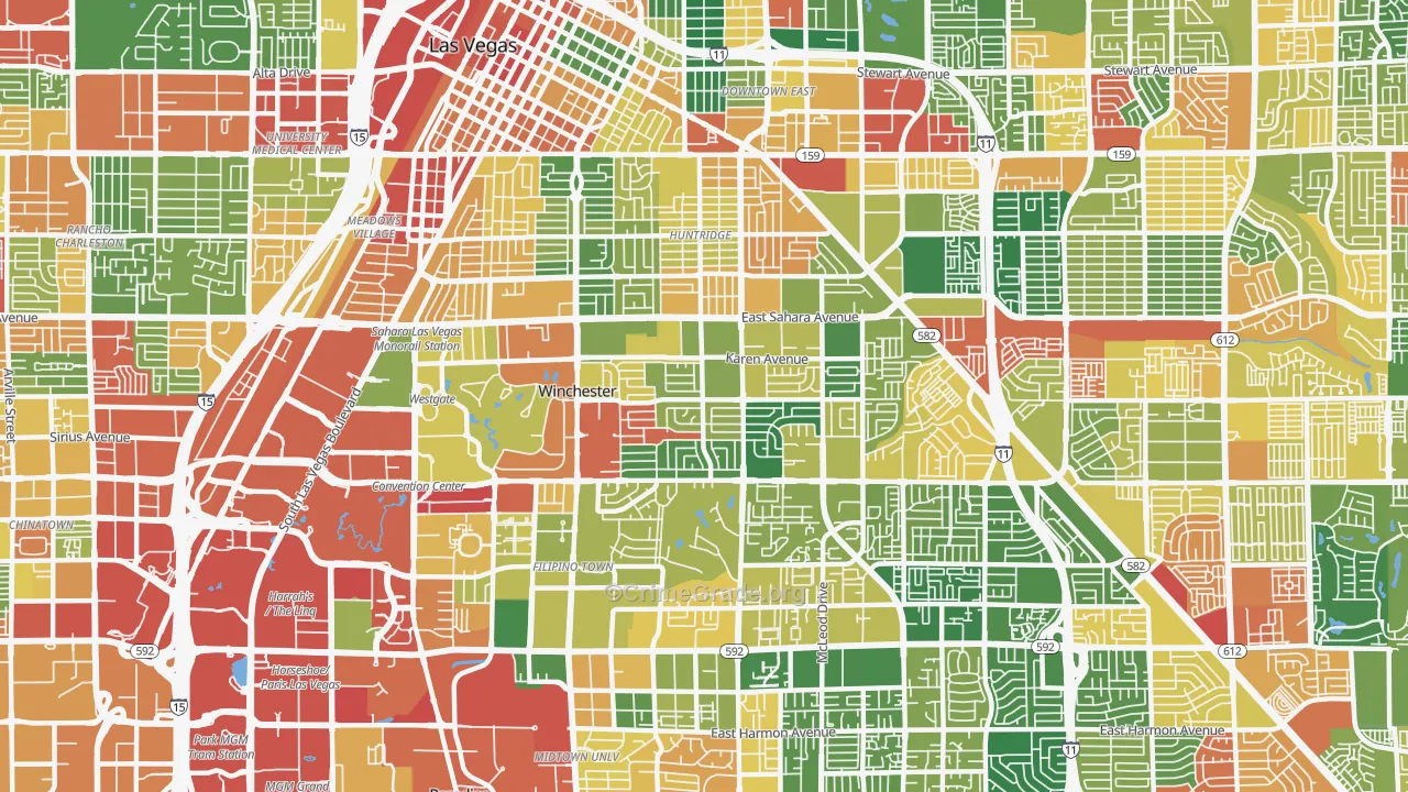 Winchester, NV Map of Drug-Related Crime Rates