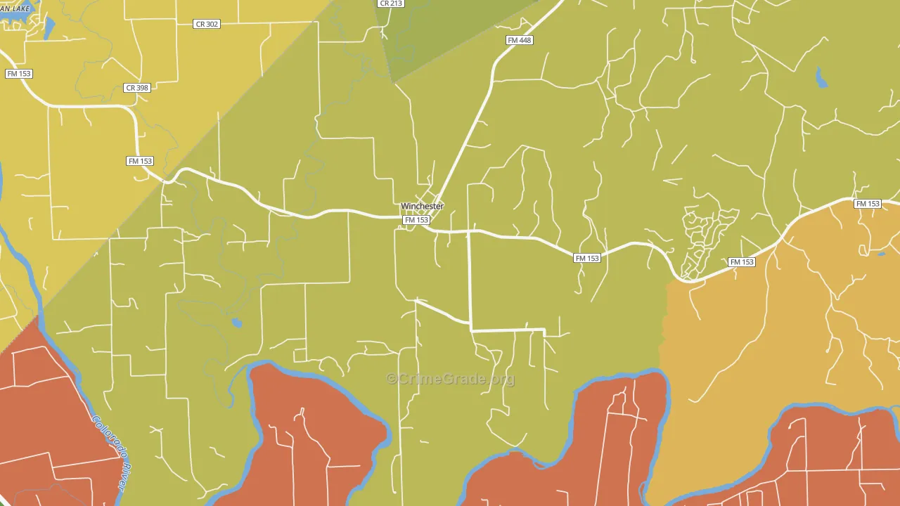 Winchester, TX Map of Drug-Related Crime Rates