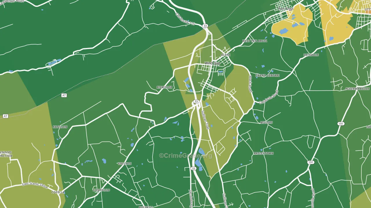 Wind Gap, PA Map of Drug-Related Crime Rates