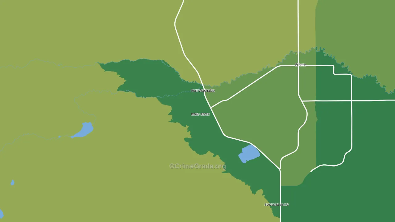 Wind River, WY Map of Drug-Related Crime Rates