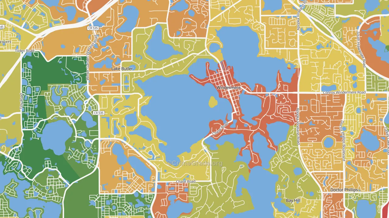 Windermere, FL Map of Drug-Related Crime Rates