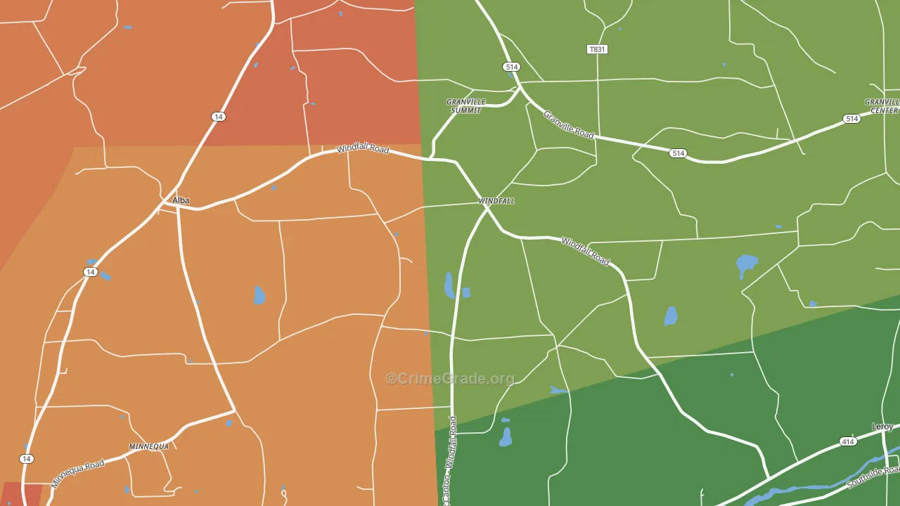 Windfall, PA Map of Drug-Related Crime Rates