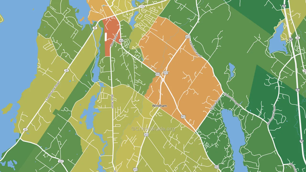Windham, ME Map of Drug-Related Crime Rates