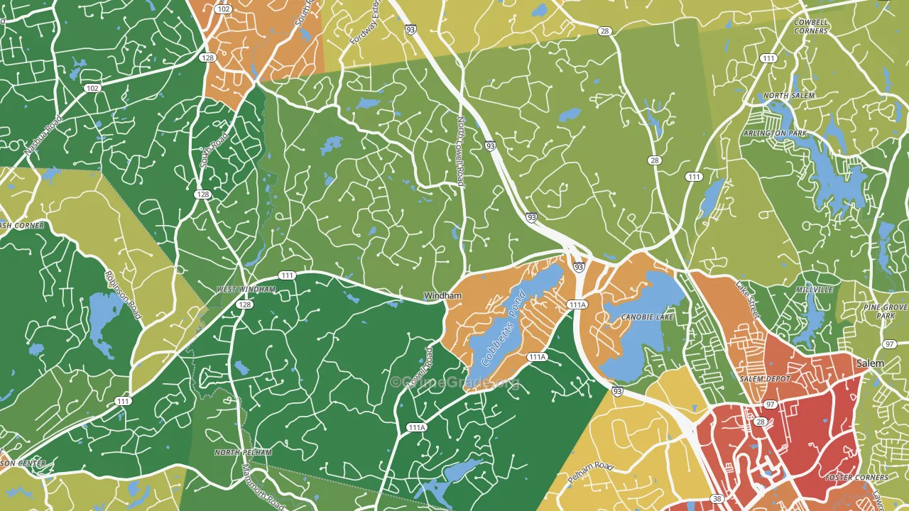 Windham, NH Map of Drug-Related Crime Rates
