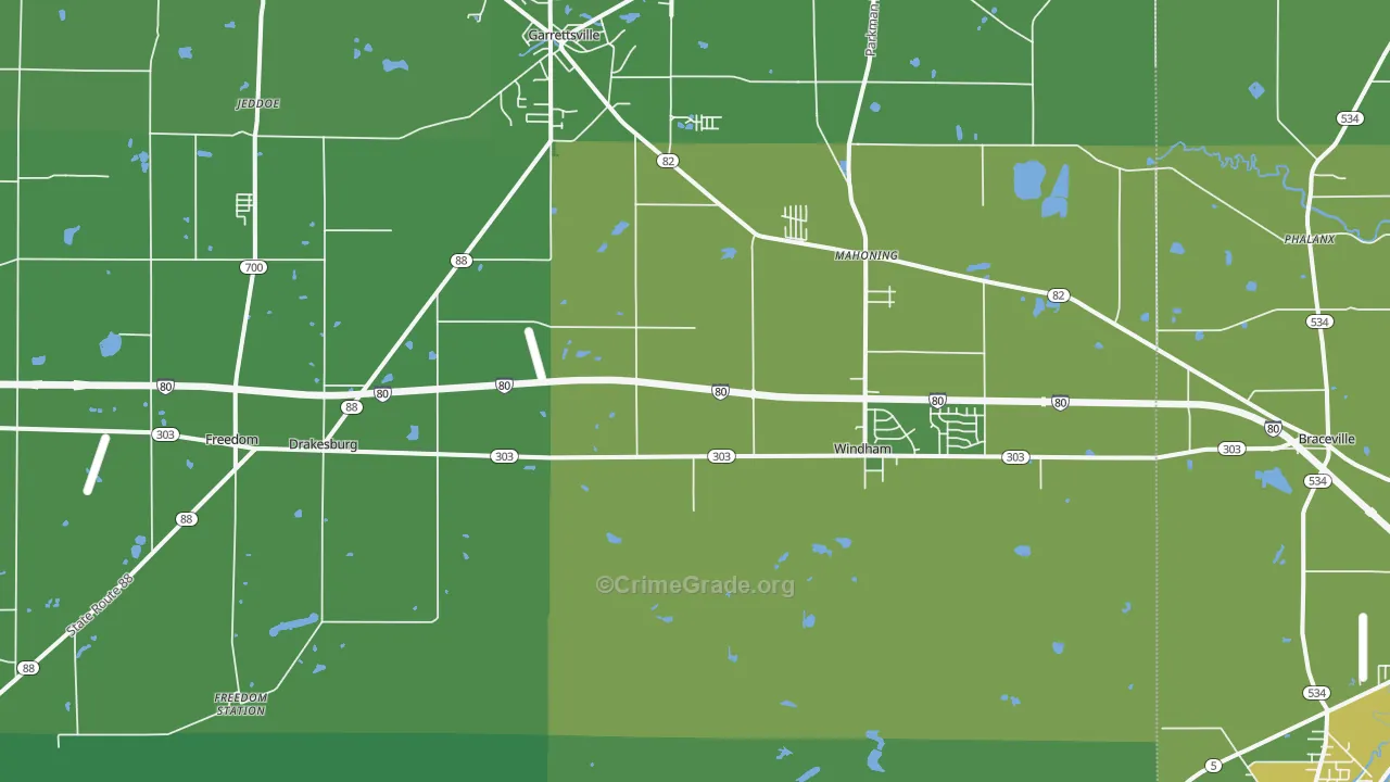 Windham, OH Map of Drug-Related Crime Rates