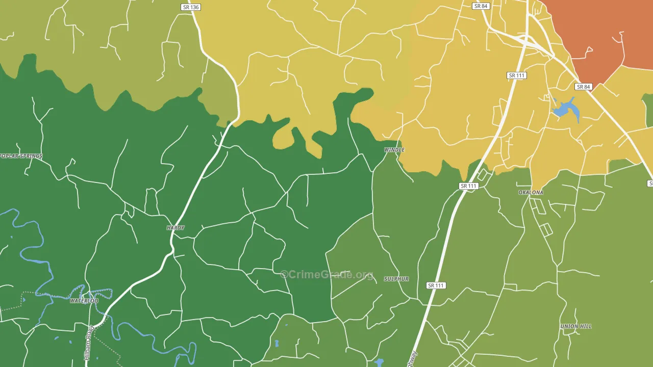 Windle, TN Map of Drug-Related Crime Rates