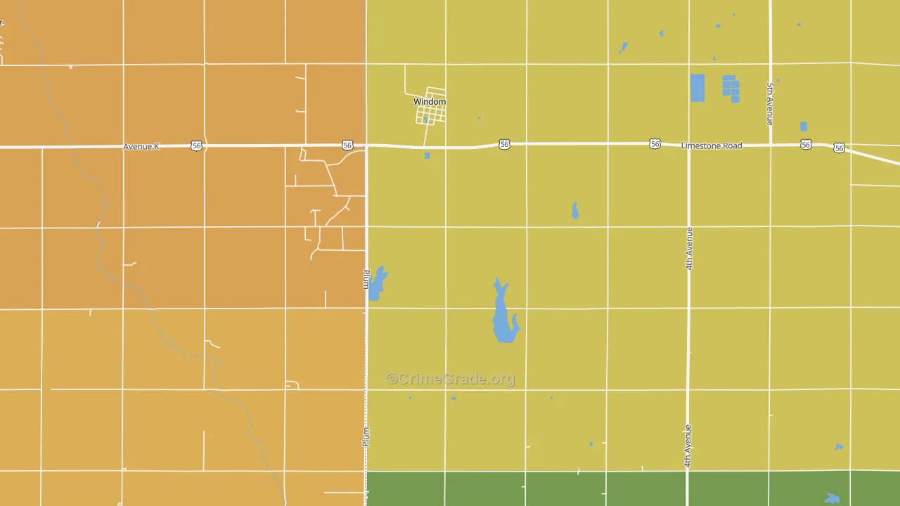 Windom, KS Map of Drug-Related Crime Rates