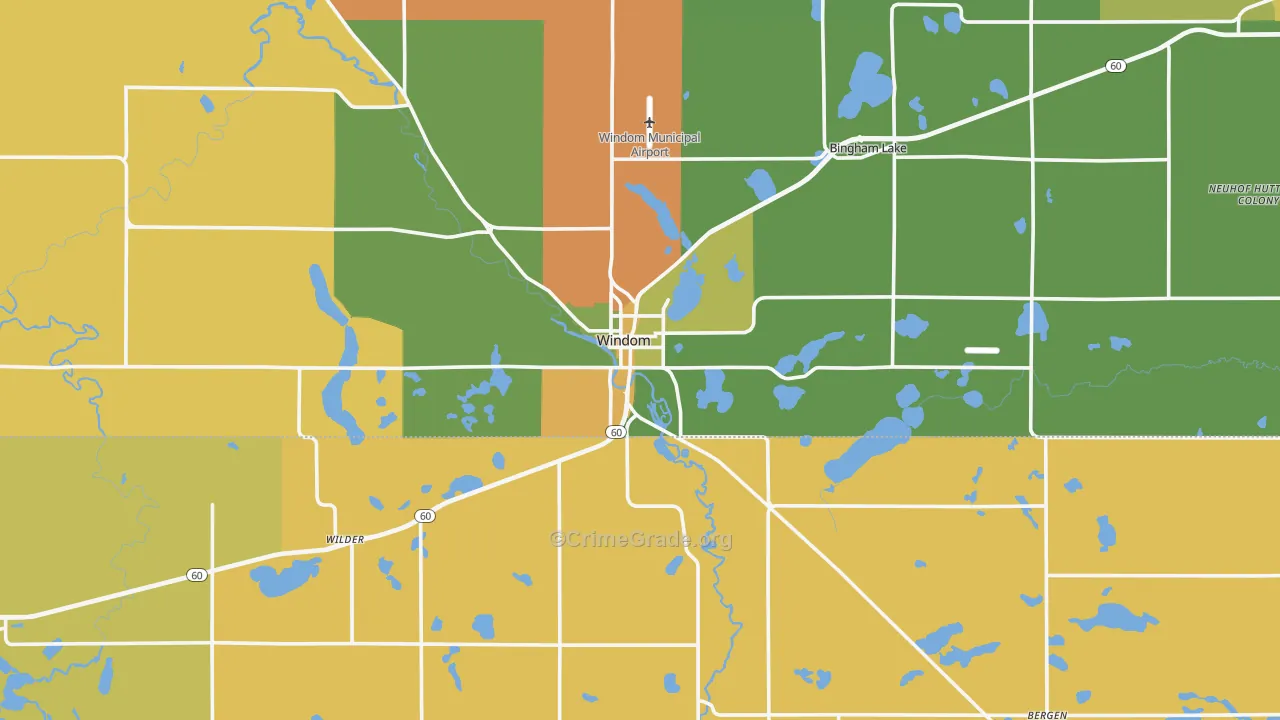 Windom, MN Map of Drug-Related Crime Rates