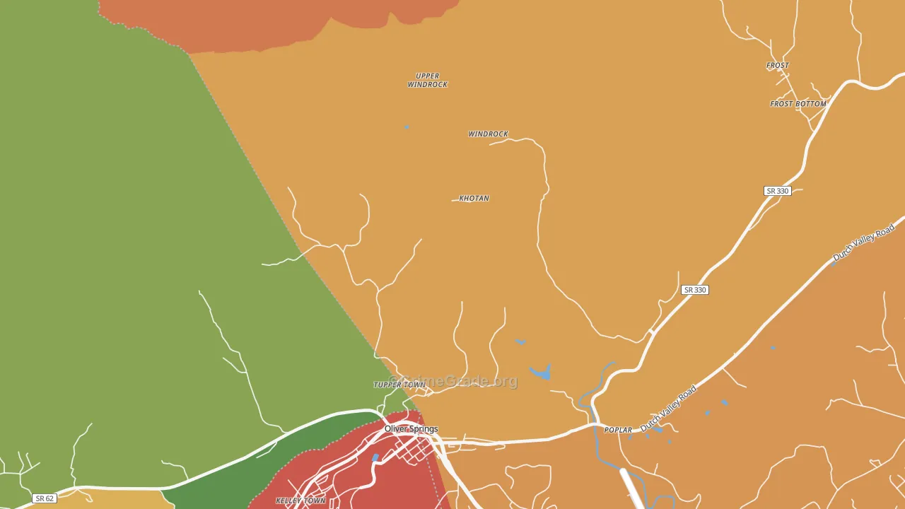 Windrock, TN Map of Drug-Related Crime Rates