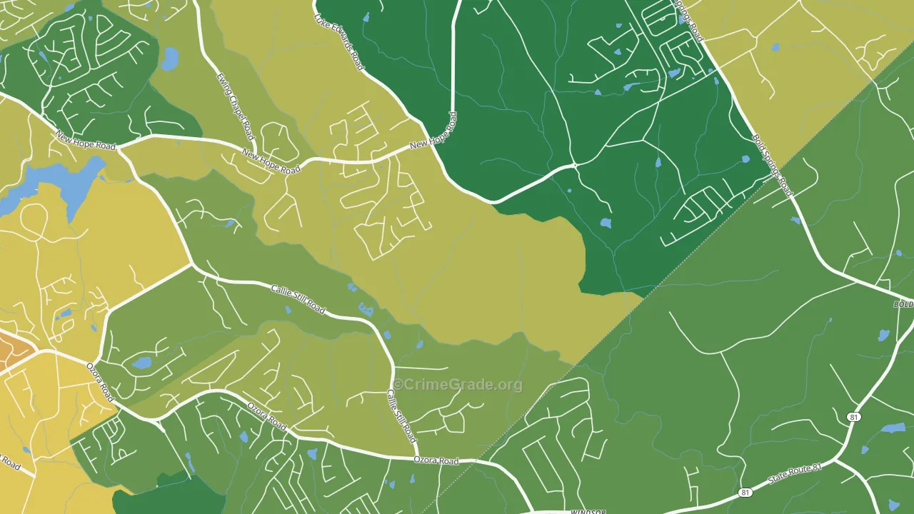 Windsor, GA Map of Drug-Related Crime Rates
