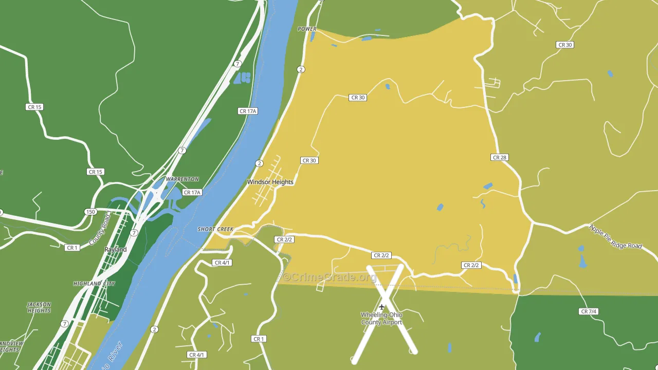 Windsor Heights, WV Map of Drug-Related Crime Rates