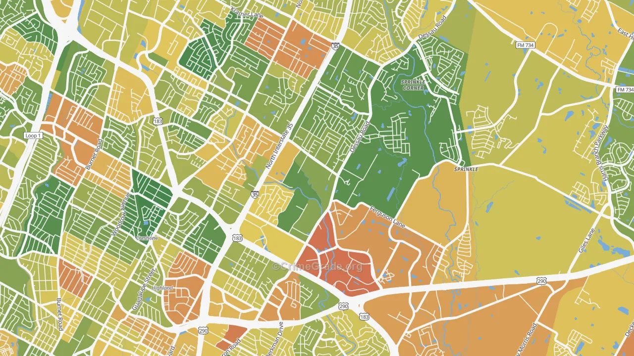 Windsor Hills, Austin, TX Map of Drug-Related Crime Rates