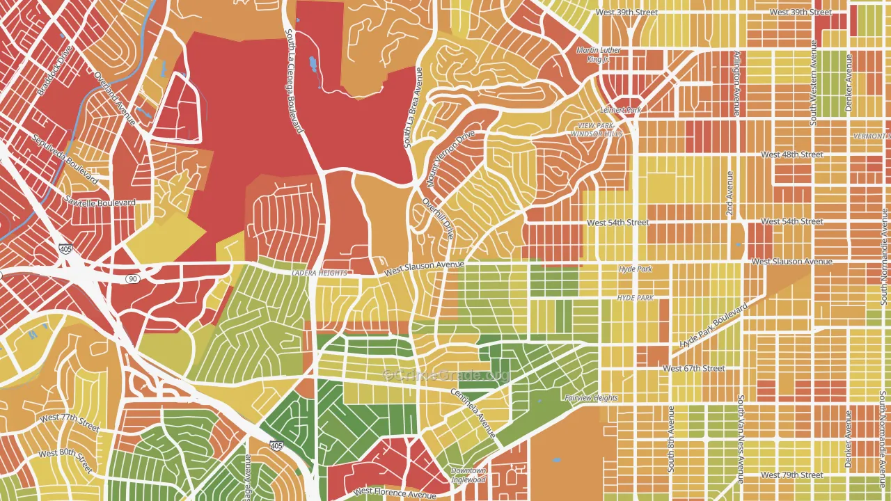 Windsor Hills, View Park-Windsor Hills, CA Map of Drug-Related Crime Rates