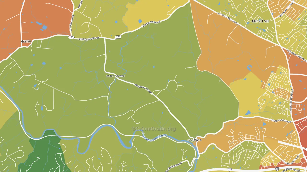 Windsor Mill, MD Map of Drug-Related Crime Rates
