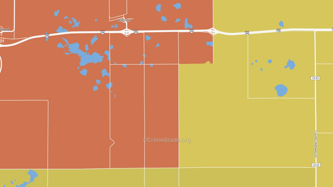 Windsor, ND Map of Drug-Related Crime Rates