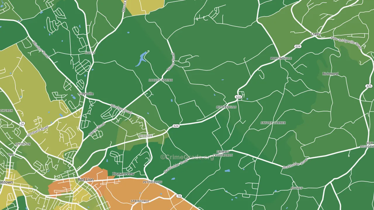 Windsor, PA Map of Drug-Related Crime Rates