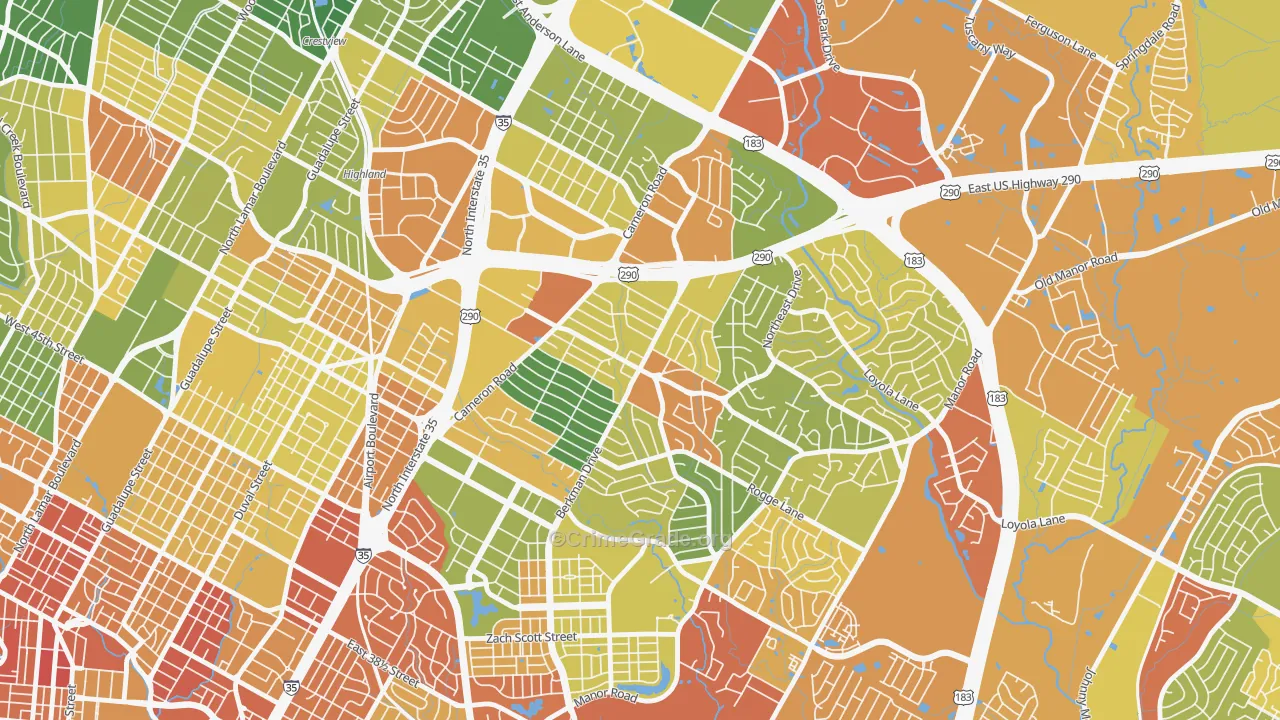 Windsor Park, Austin, TX Map of Drug-Related Crime Rates