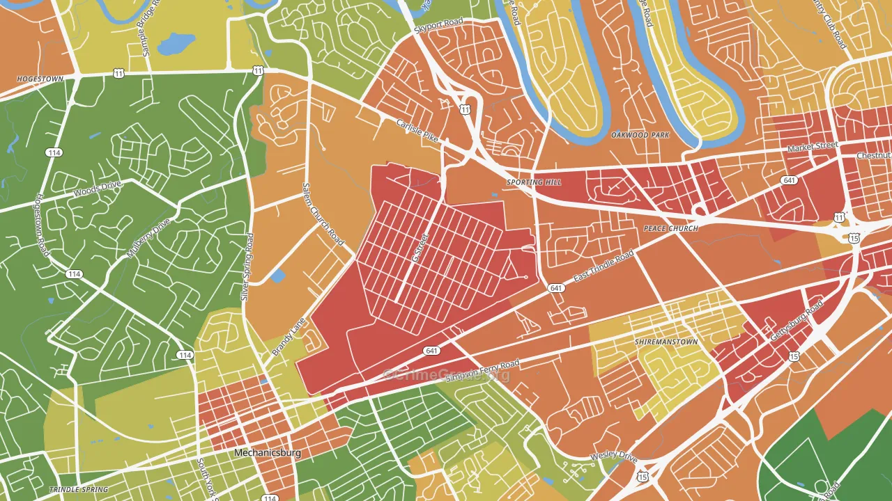 Windsor Park, PA Map of Drug-Related Crime Rates