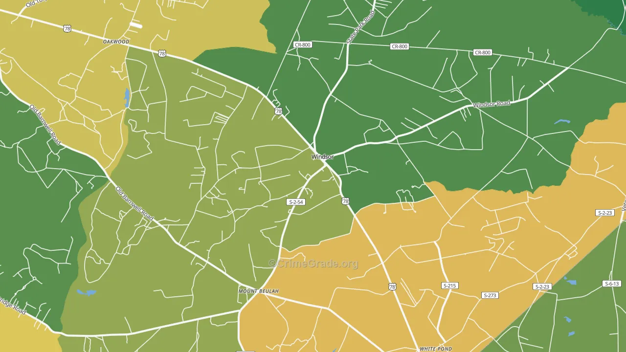 Windsor, SC Map of Drug-Related Crime Rates