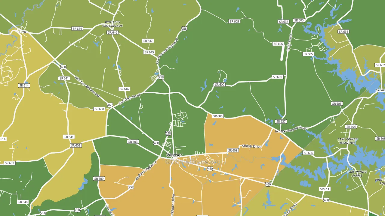 Windsor, VA Map of Drug-Related Crime Rates
