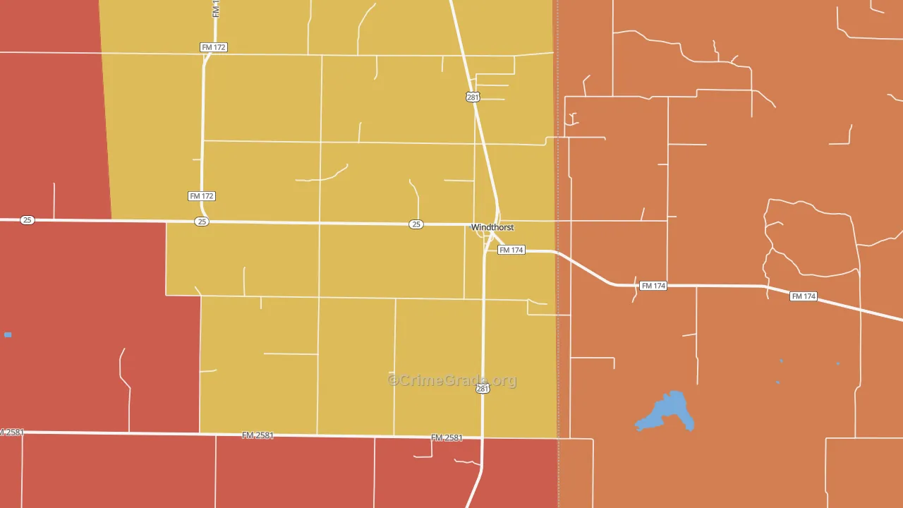 Windthorst, TX Map of Drug-Related Crime Rates