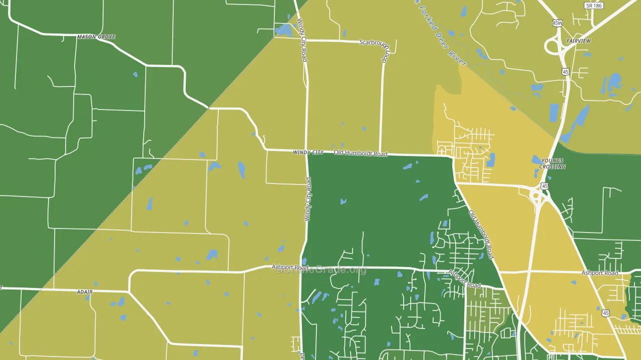 Windy City, TN Map of Drug-Related Crime Rates