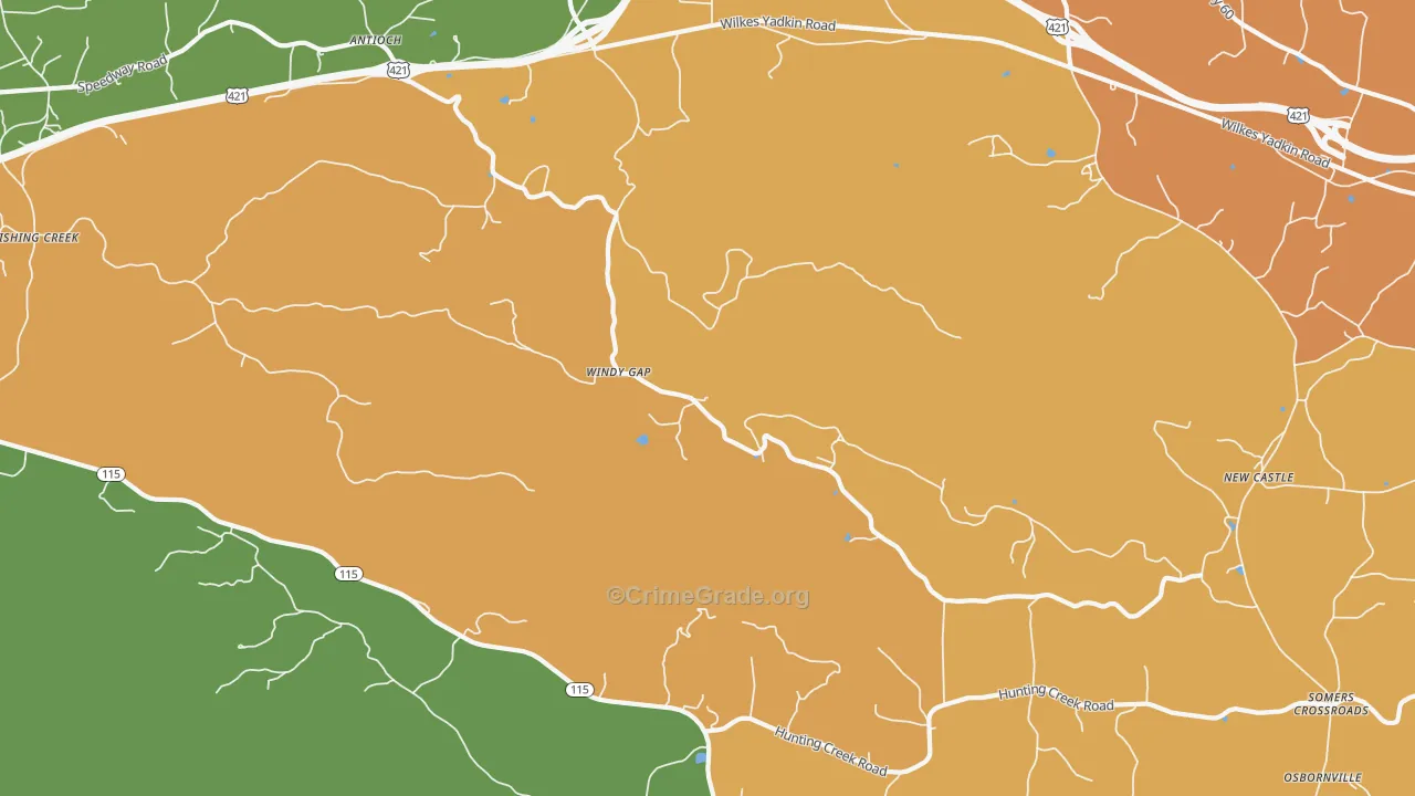 Windy Gap, NC Map of Drug-Related Crime Rates