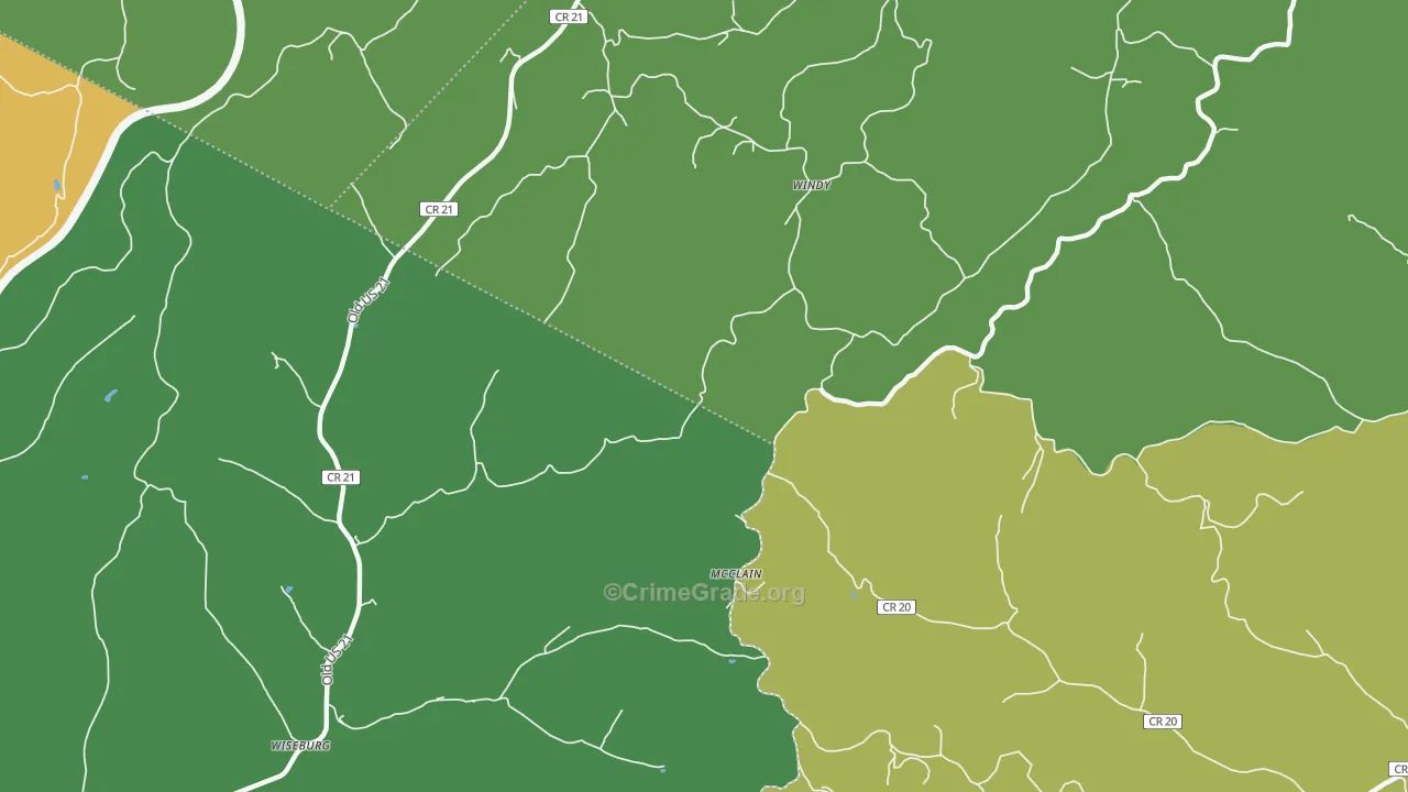 Windy, WV Map of Drug-Related Crime Rates
