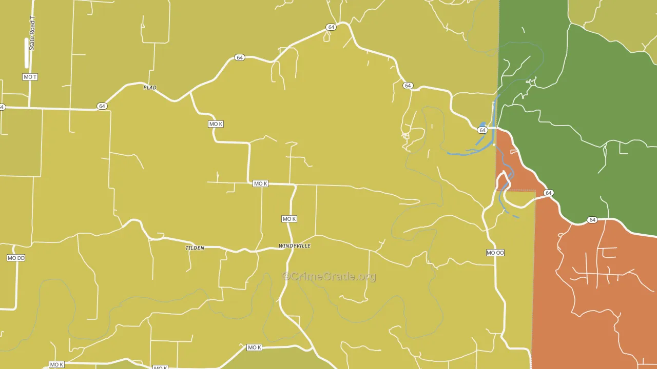 Windyville, MO Map of Drug-Related Crime Rates