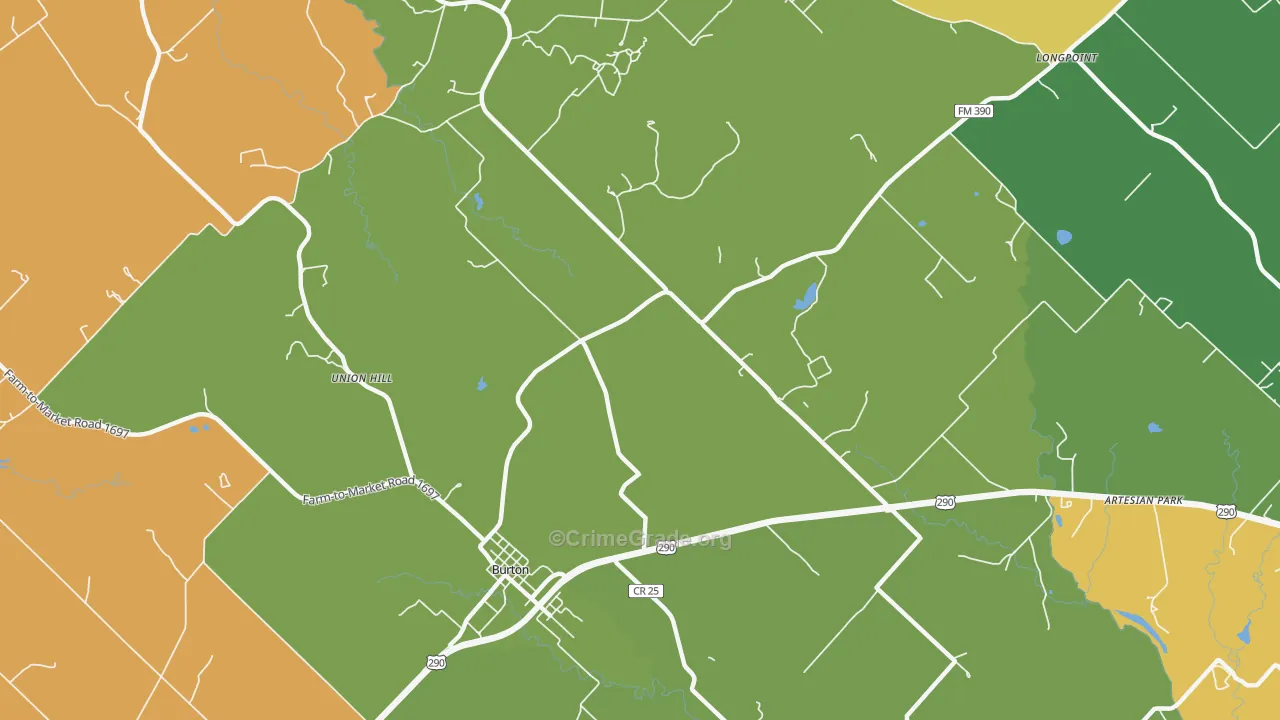 Winedale, TX Map of Drug-Related Crime Rates