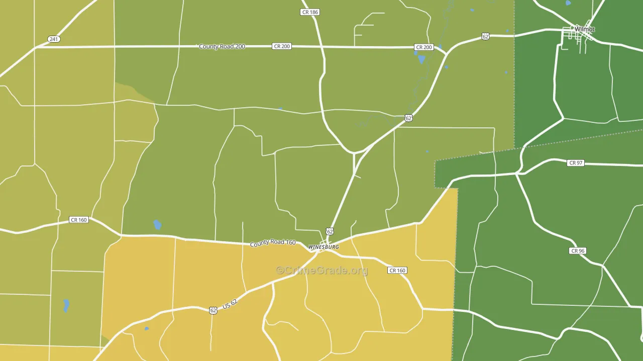 Winesburg, OH Map of Drug-Related Crime Rates