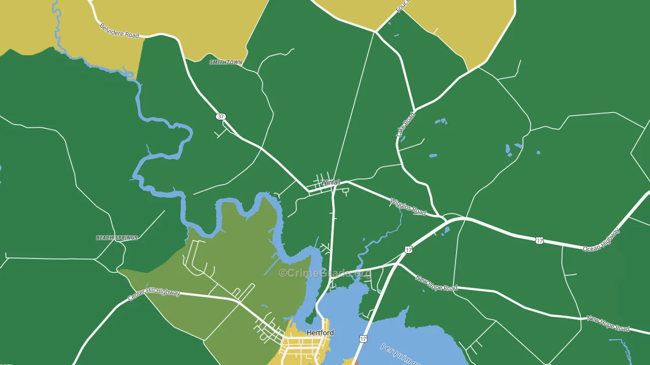 Winfall, NC Map of Drug-Related Crime Rates