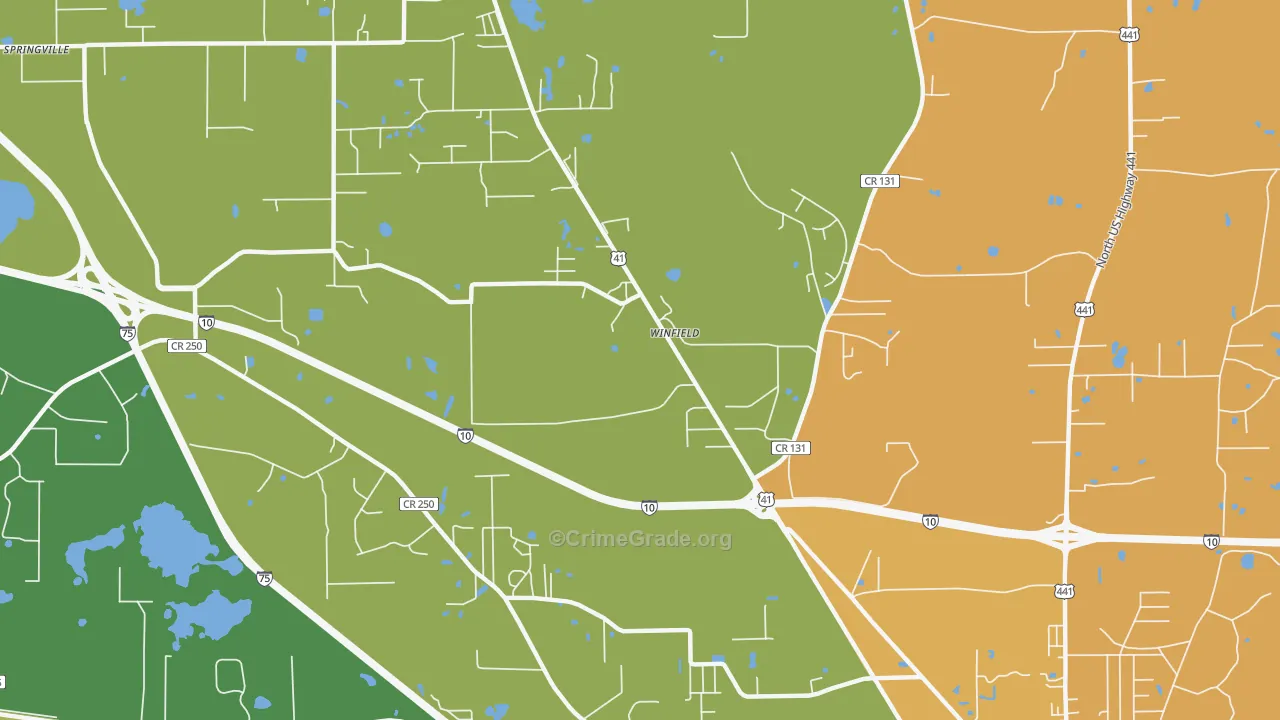 Winfield, FL Map of Drug-Related Crime Rates
