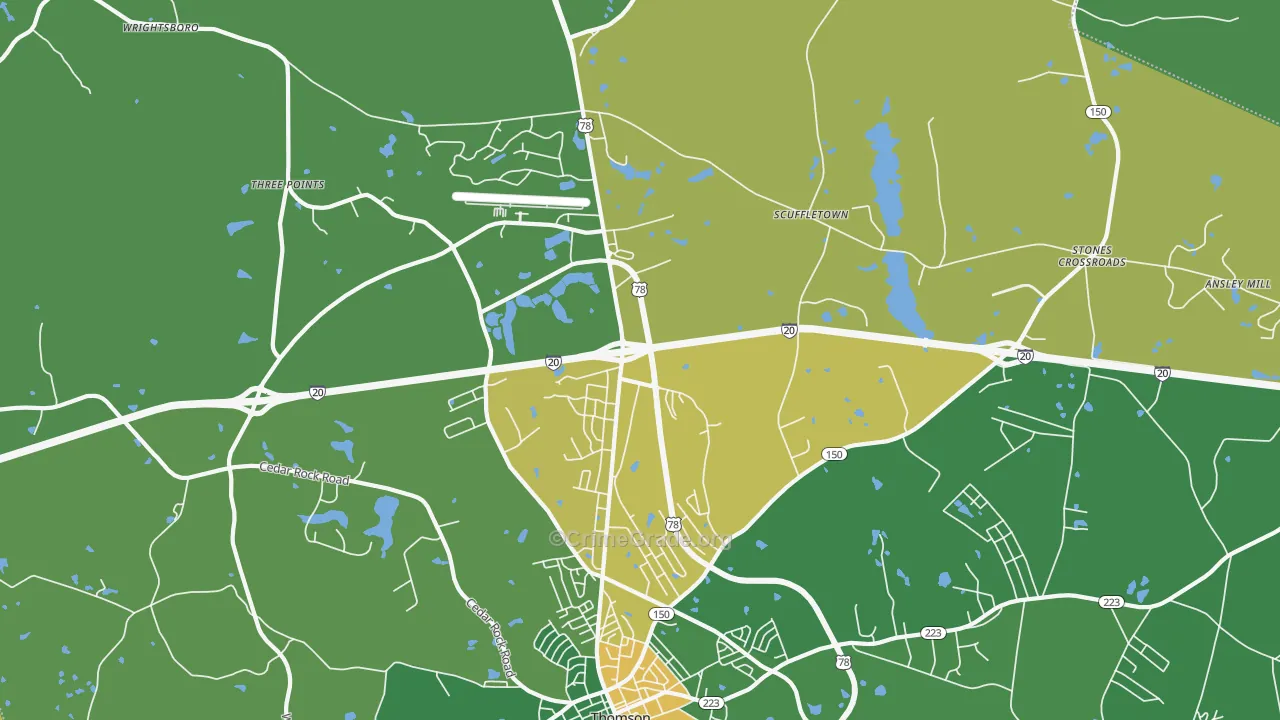 Winfield, GA Map of Drug-Related Crime Rates