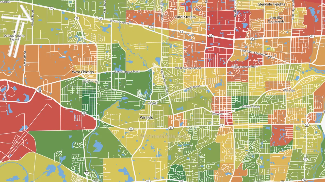 Winfield, IL Map of Drug-Related Crime Rates