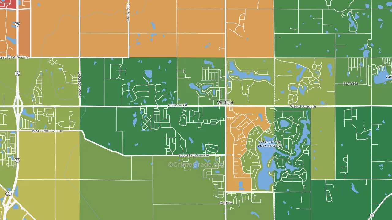 Winfield, IN Map of Drug-Related Crime Rates