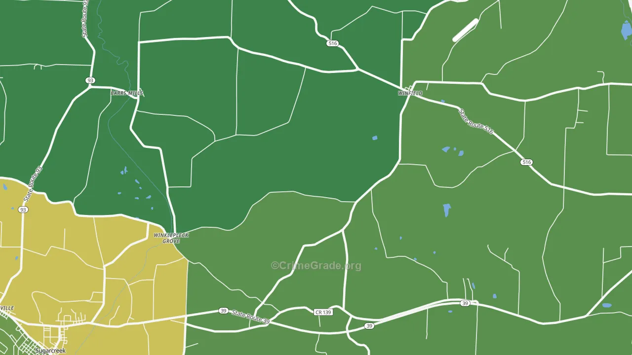 Winfield, OH Map of Drug-Related Crime Rates
