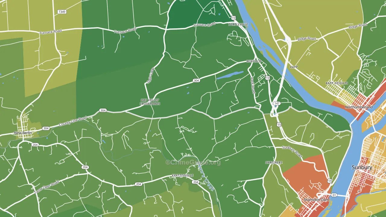 Winfield, PA Map of Drug-Related Crime Rates