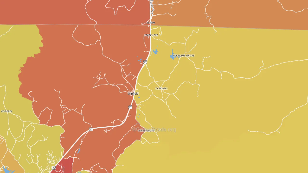 Winfield, TN Map of Drug-Related Crime Rates